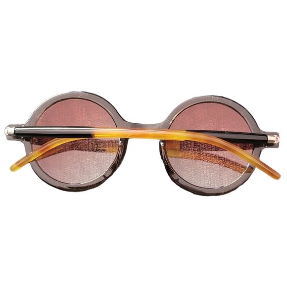 Trendy Retro Style Round Sunglasses for Men Women Y2K Oversized Gray/Pink - Picture 9 of 13